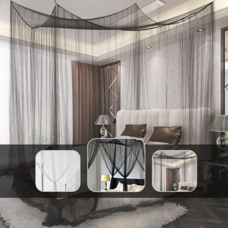 Large Double Bed Mosquito Net Anti Mosquito Four Door Home Bedroom Sleeping Curtain Bed Romantic Hanging Bed Valance