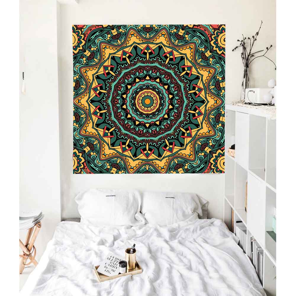Simsant Mandala Tapestry Hippie Bohemian Galaxy Psychedelische Bloem Muur Opknoping Wandtapijten Voor Woonkamer Slaapkamer Home Decor