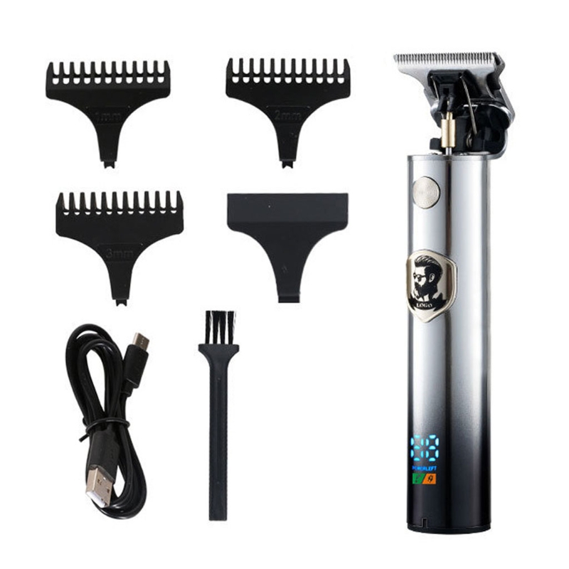 USB Charge Electric Hair Clipper Shaver Beard Trimmer Men Hair Cutting Machine Beard Barber Hair Cut Man: Silver