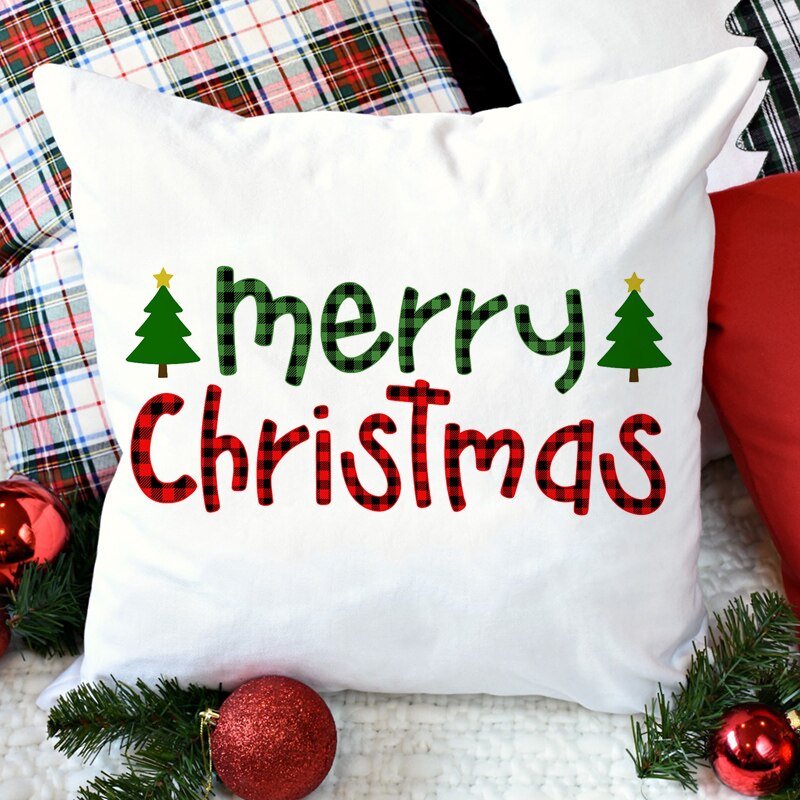 Kerst Kussenslopen Xmas Decoratieve Boerderij Buffalo Regenboog Kussensloop Winter Kussen Case Voor Home Decor: Z21066-DCCWH-M