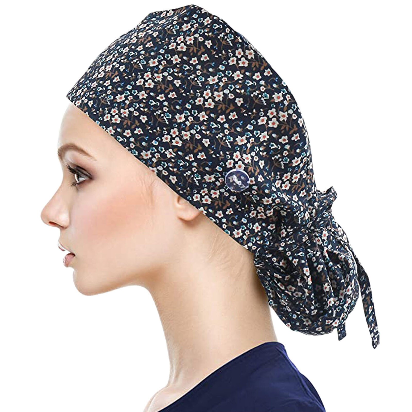 Gorro sanitario AB14 para hombre y mujer, Gorro sanitario con banda para el sudor, estampado de Enfermera, unisex: D