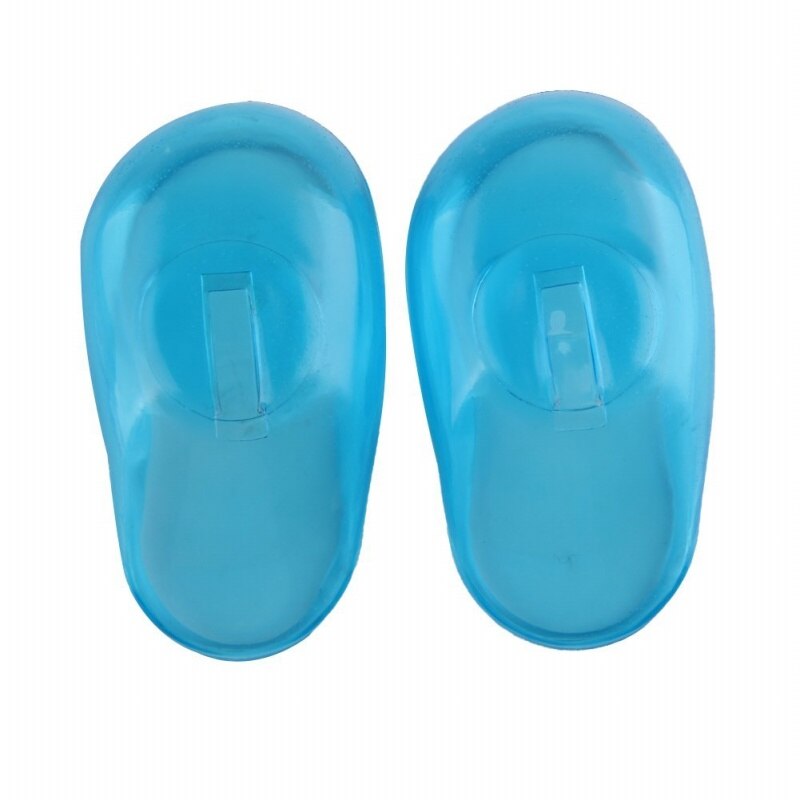 AAAE Top-2PCS Blue Clear Silicone Ear Cover Hair Dye Shield Protect Salon Color