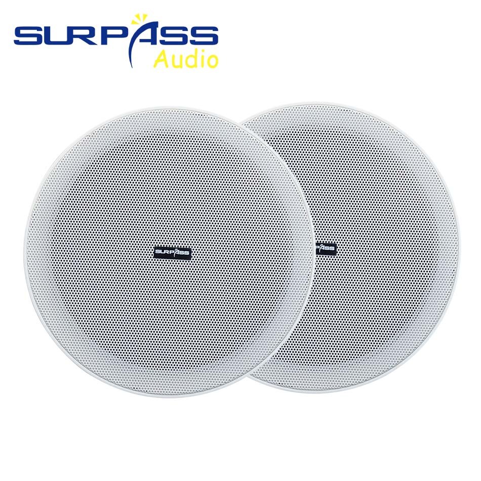 PA System 6.5inch Coxial Ceiling Speaker Passive Roof Speaker Stereo Sound Frameless Narrow Edge Shell Woofer Speaker CR620: Two Pieces