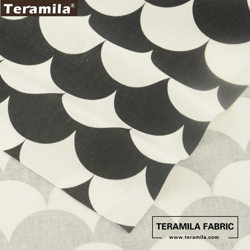 Teramila tyger svartvita sektordesigner bomullstyg twill fett kvarts sängkläder gardin kudde klänning hemtextil