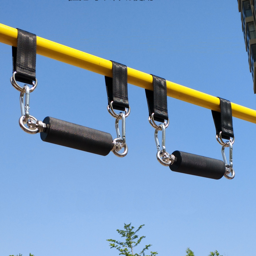 Wooden Finger Wrist Pull Up Hand Grip Balls Stick for Gym Rock Climbing Grippers Strength Training: 2pcs Nylon Handle