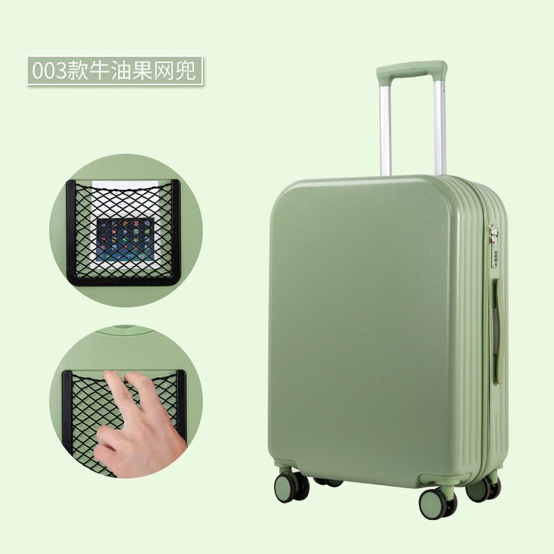 De Mode Universele Wiel Unisex Rits Trolley Case Krasbestendig Koffer Cabine Kofferbak Matte Effen Kleur: 005 Avocado Green