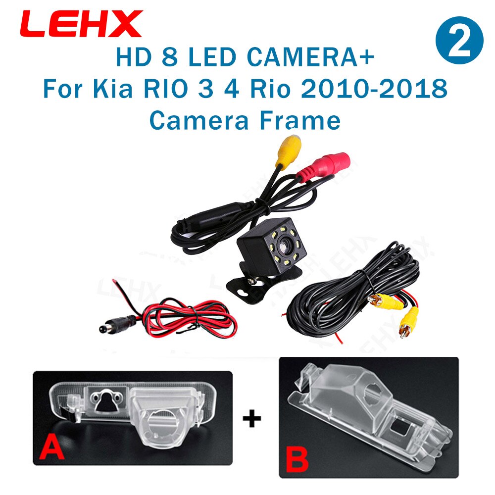 Car Rear View Camera Universal Backup Parking Camera 8 LED Night Vision Waterproof HD Color Image For Car Android Radio MP5: 8-LED-CAM-KIA