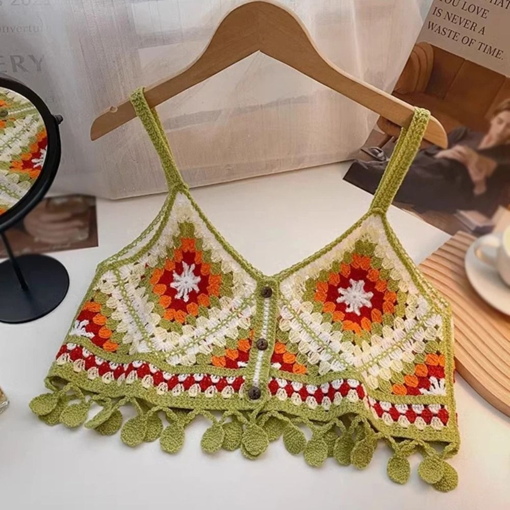Randigt broderat blommigt linne tofs strandkläder bohemisk stil linne koreansk stil fransk stil stickat bikini linne klubb: Svart