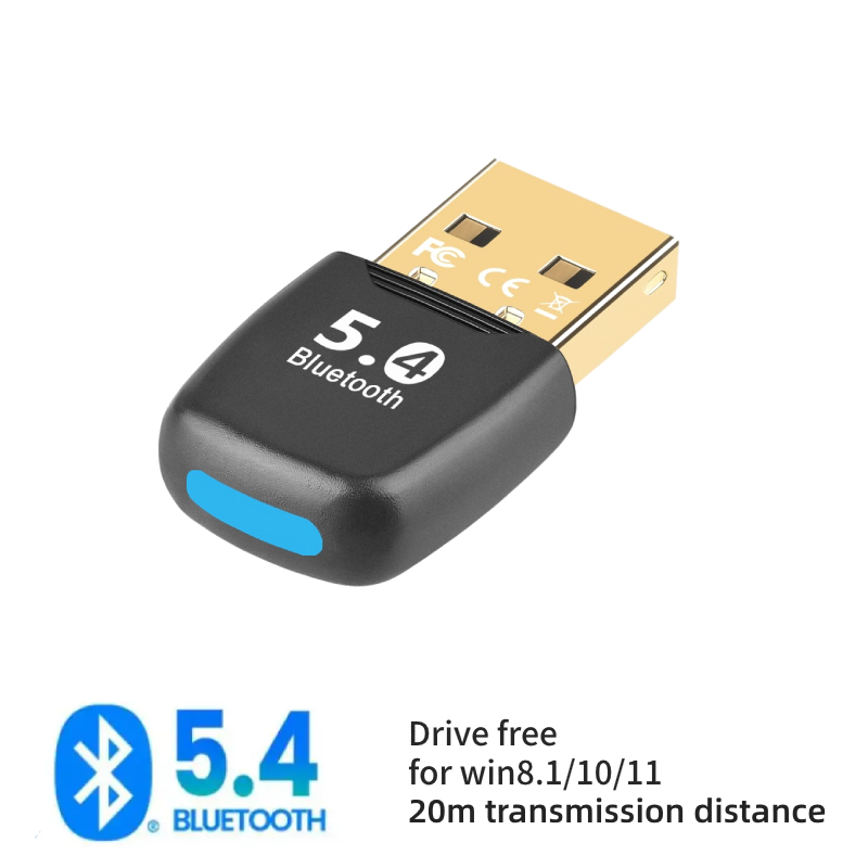 Adattatore Bluetooth 5.4 USB Bluetooth 5.3 per PC Dongle Adaptador Mouse Wireless Keyborad ricevitore Audio musicale trasmettitore USB: Default Title