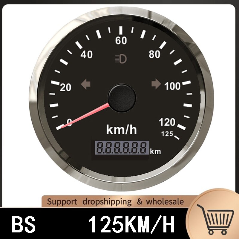 85mm GPS Speedometer With GPS Antenna for Car speed sensor motorcycle Boat Odometer 200km/h 125km/h Waterproof Gauge: BS 125KMH