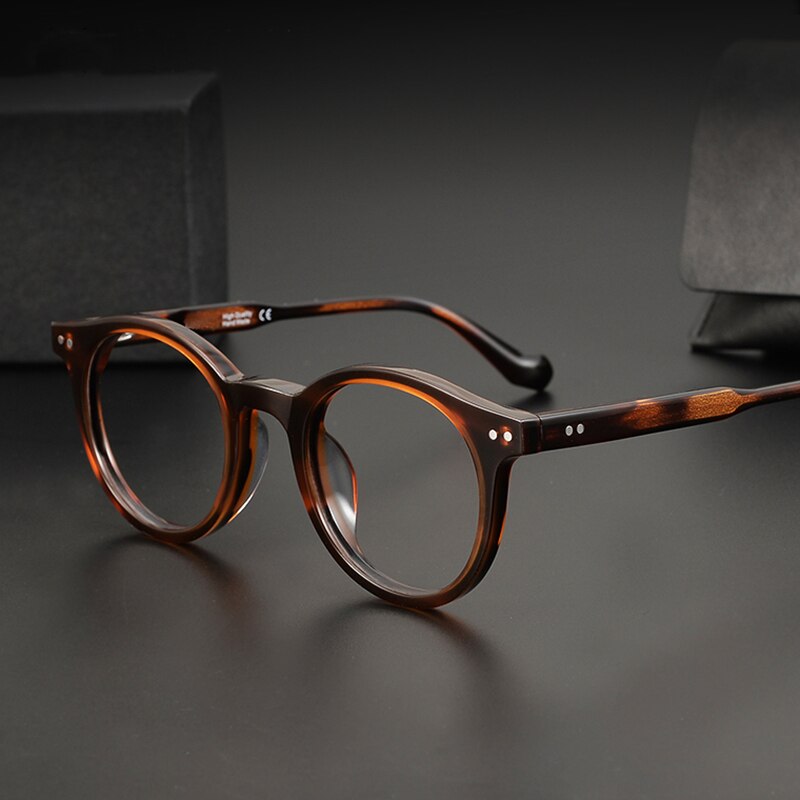 Occhiali da vista rotondi Vintage in acetato di alta qualità con montatura da uomo, donna, moda, cerchio retrò, occhiali da vista, miopia, occhiali da vista