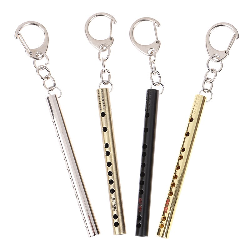 2Pcs Classic Fluit Sleutelhanger Auto Sleutelhanger Sleutelhanger Muziekinstrumenten Hanger Voor Man Vrouwen
