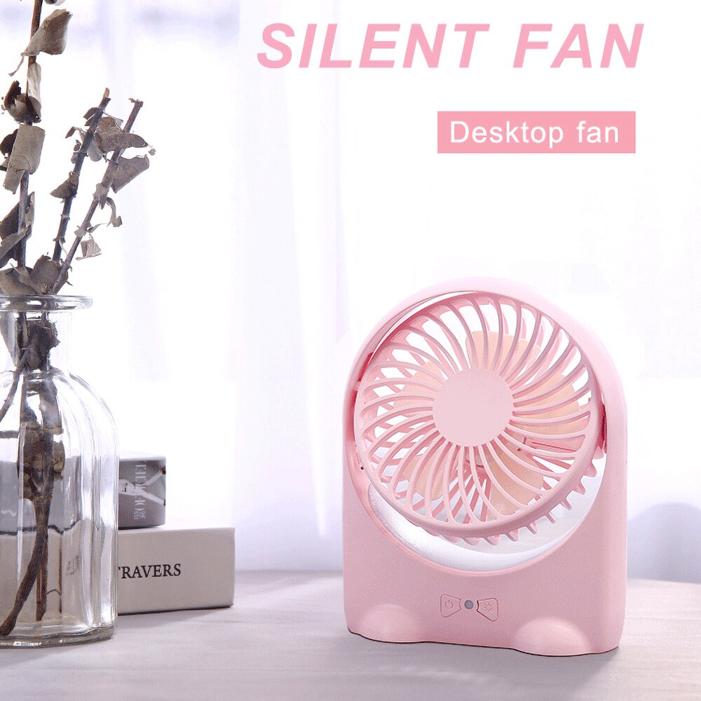Ventilatore Usb portatile Ricaricabile di Raffreddamento di Aria 4-pollici 3 Modalità di Velocità Funzione di Illuminazione A LED Desktop di Fan Fan Fan Studente