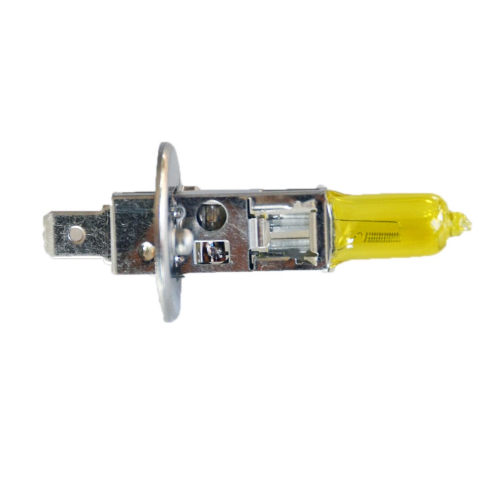Flytop  h1 halogenlampa gul 2 st (1 par ) 12v 55w 3000k kvartsglas bilstrålkastare autoljus xenon dimljus