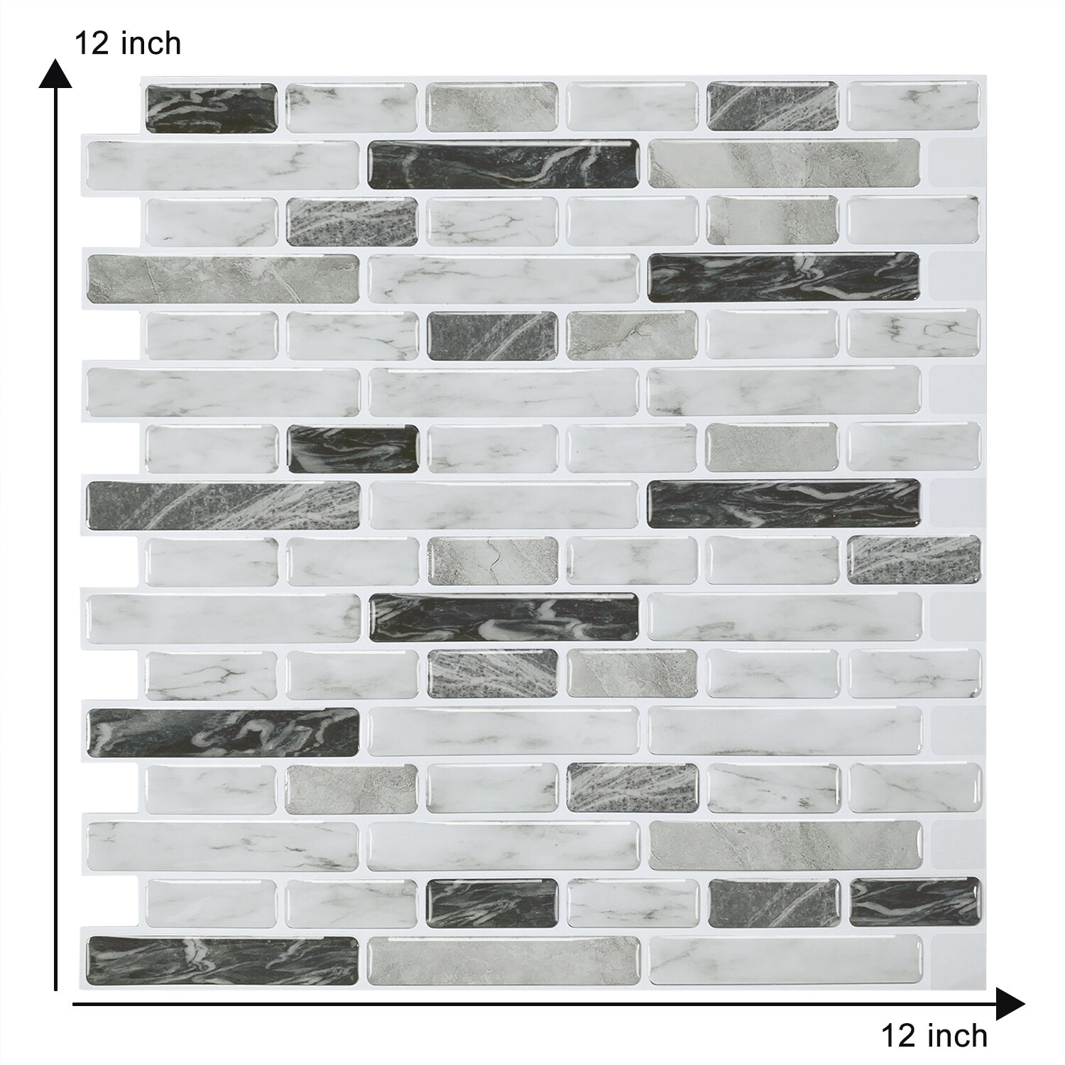(30.5*30.5 cm) schwarz-weiß gestreifte wandaufkleber, wasserfest, selbstklebend, 3d- effekt, für cafés, dekorative blende, zum abziehen und aufkleben: T80037