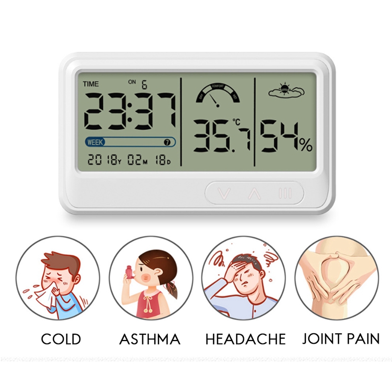 Thermometer Hygrometer Indoor House Electronic Thermometer Dry Wet Baby Room Digital Display Wall-Mounted