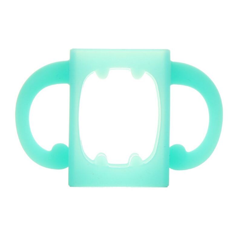 Garrafa de bebê alça universal silicone macio aperto de boca larga multicolorido resistente ao calor garrafas de alimentação acessórios: Azul