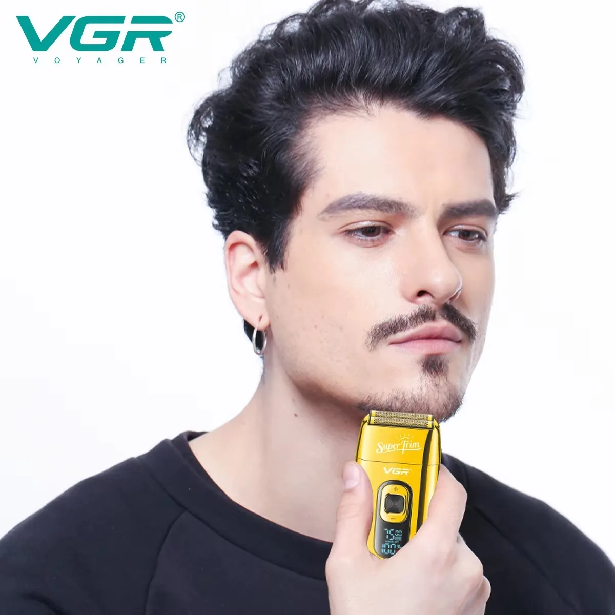 VGR Haarschneider Professioneller Rasierer Tragbare Rasierer Kabelloser Folienrasierer Rasiergeräte Wiederaufladbarer Bartschneider Herr V-332