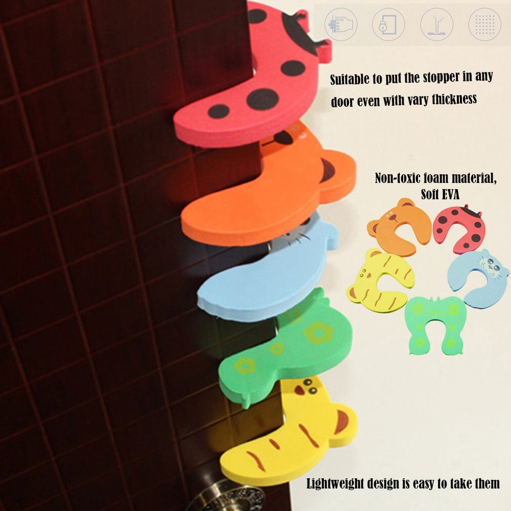 Cartoon Dieren Deurstopper Laden Kast Veiligheid Lock Klem Eva Foam Vingerknelbeveiliging Guard Kinderen Veiligheid Protector