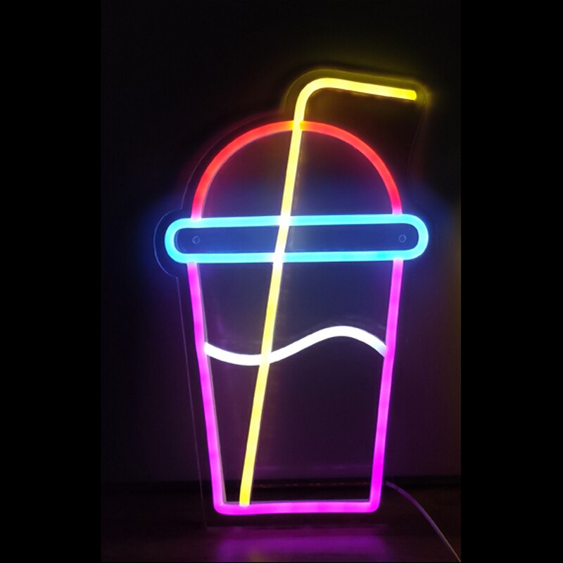 USB powered LED Neon Light Sign summer Beer Ice cream Bar Neon Wall Lights Room Party Decor Kids Birthday