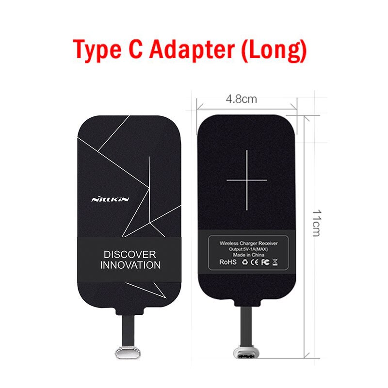 Nillkin etiquetas mágicas qi receptor de carregamento sem fio micro usb/tipo c adaptador para iphone 5S se 6 s 7 plus para samsung s6 s7 borda: for Type C  L