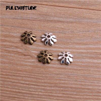 60pcs 3*10*11mm Two Color Bead Caps Charm Hollow Small Flower Pendants Jewelry Accessories DIY Receptacle Charms: Two color