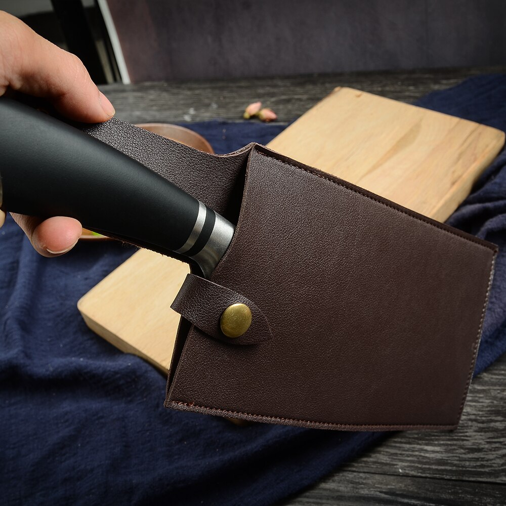 XYj Kitchen Knife Sheath Leather Knife Sheath For 8 inch Chef Butcher Chopping Knives Knife Blade Guard Protector With Belt Loop