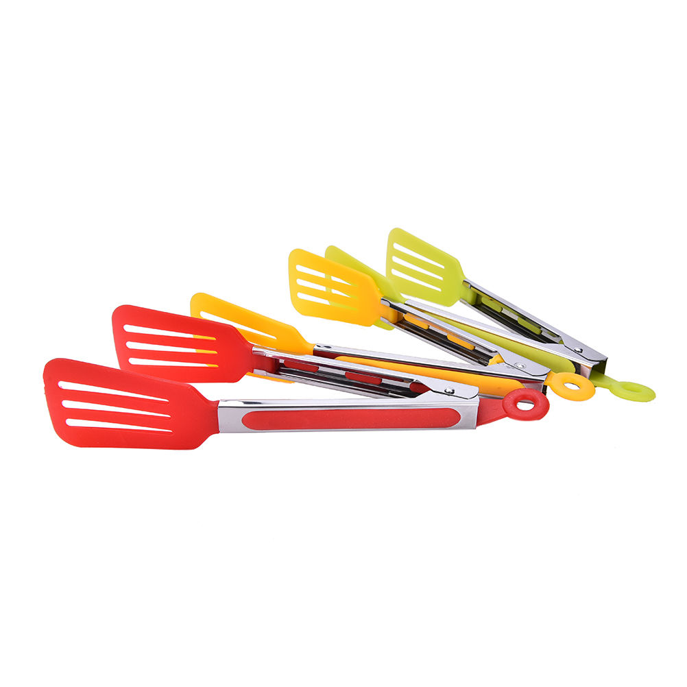 Nuevas pinzas para barbacoa, mango de silicona, pinzas de cocina, de bloqueo, pinzas de barbacoa, pinzas para alimentos de acero inoxidable