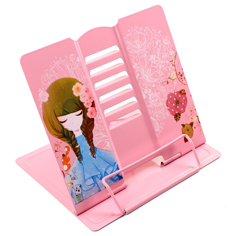 Metal Simple Reading Frame Multifunctional Cartoon Reading Frame Portable Anti Myopia Reader Good Helper For Office And Study: Princess pink