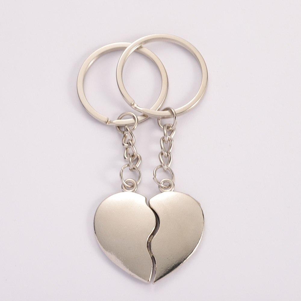 MINGXUAN 1 Paar Paar Keychain Schlüssel Silber Überzogene Korea Romantische Liebhaber Liebe Schlüssel Kette Souvenirs Valentinstag C411: Ursprünglich Titel