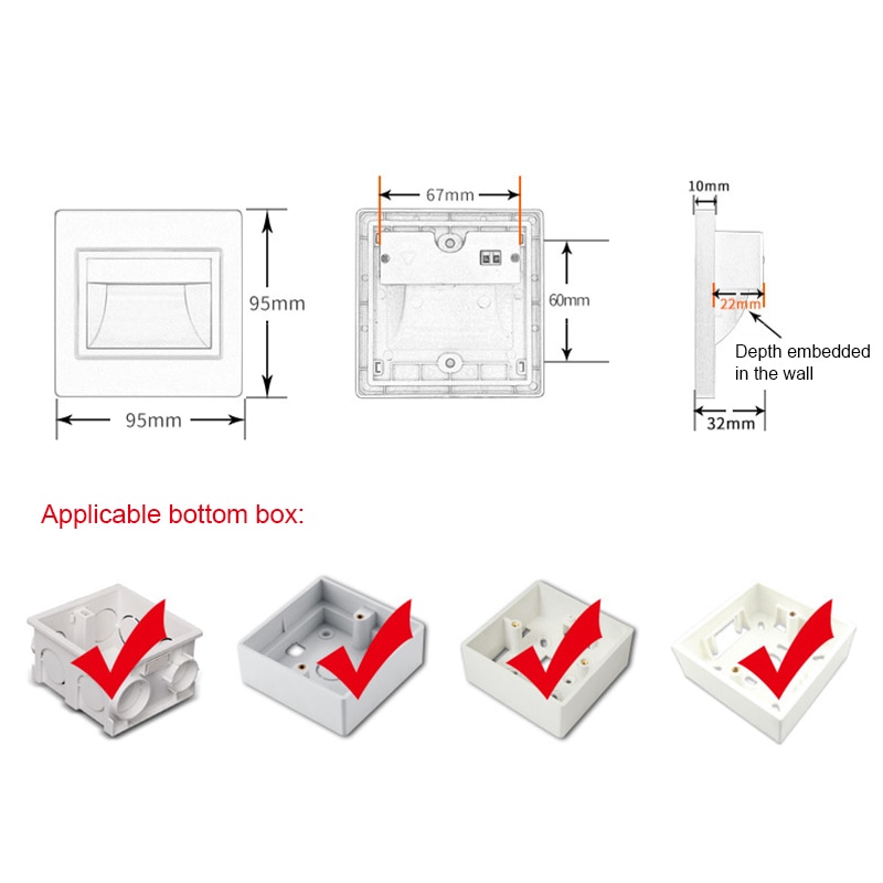 LED Recessed Wall Luminaire Step Light 1.5W Recessed Lamp for Staircase Corridor LB88