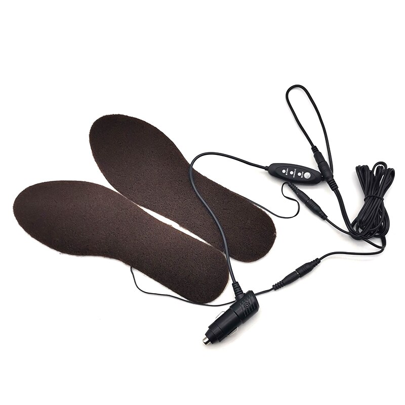 Semelles chauffantes électriques 12V pour moto, chauffe-pieds réglable avec allume-cigare