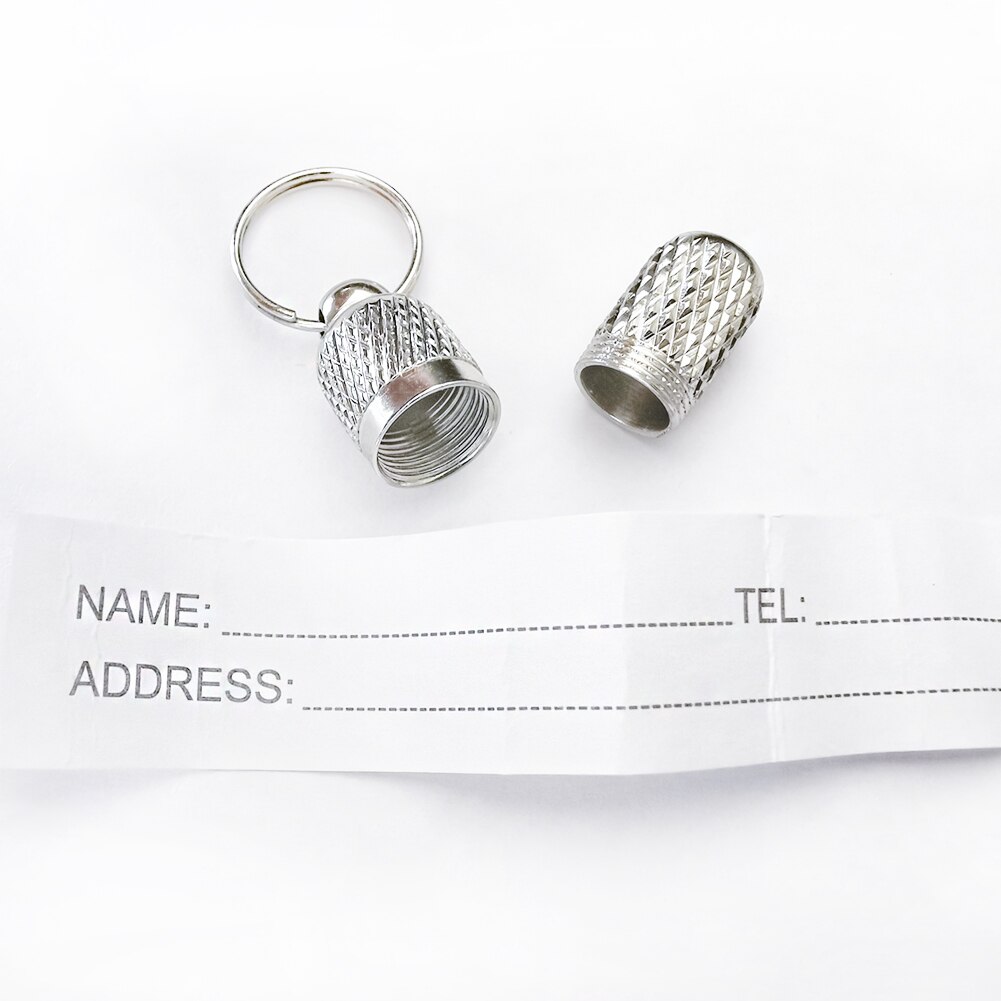 Placa de identificación plateada para perros y gatos, etiqueta de nombre antipérdida, Collar de tubo de identidad, productos para mascotas, accesorios para perros