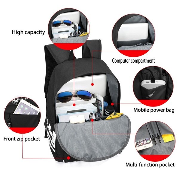 The Umbrella Academy Backpack Students Capacity School Bags For Boy Girl Teenager USB Charge Computer Anti-theft Laptop Mochilas