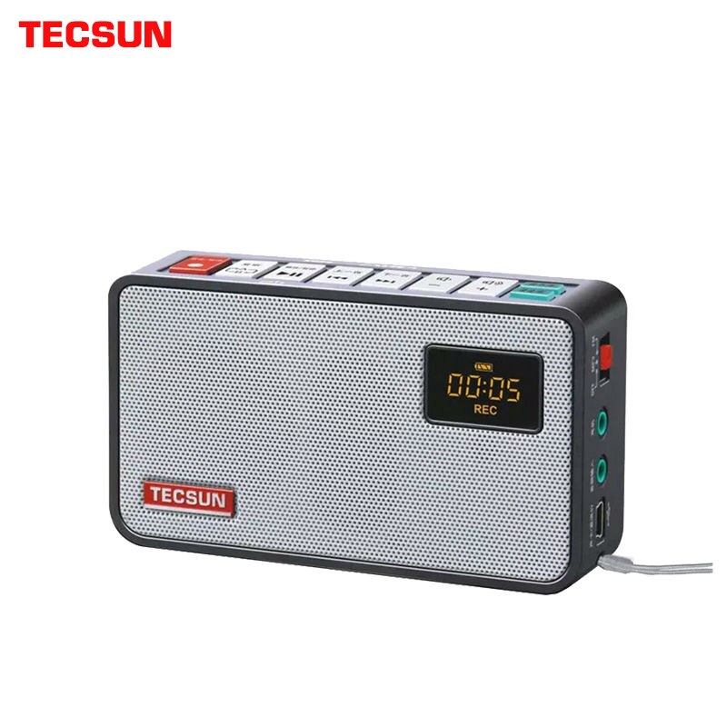 TECSUN ICR-100 tarjeta TF Fm Radio Mini-Grabadora de altavoz MP3 reproductor de Radio FM 76-108 con 16G de memoria TF Card Fm Radio