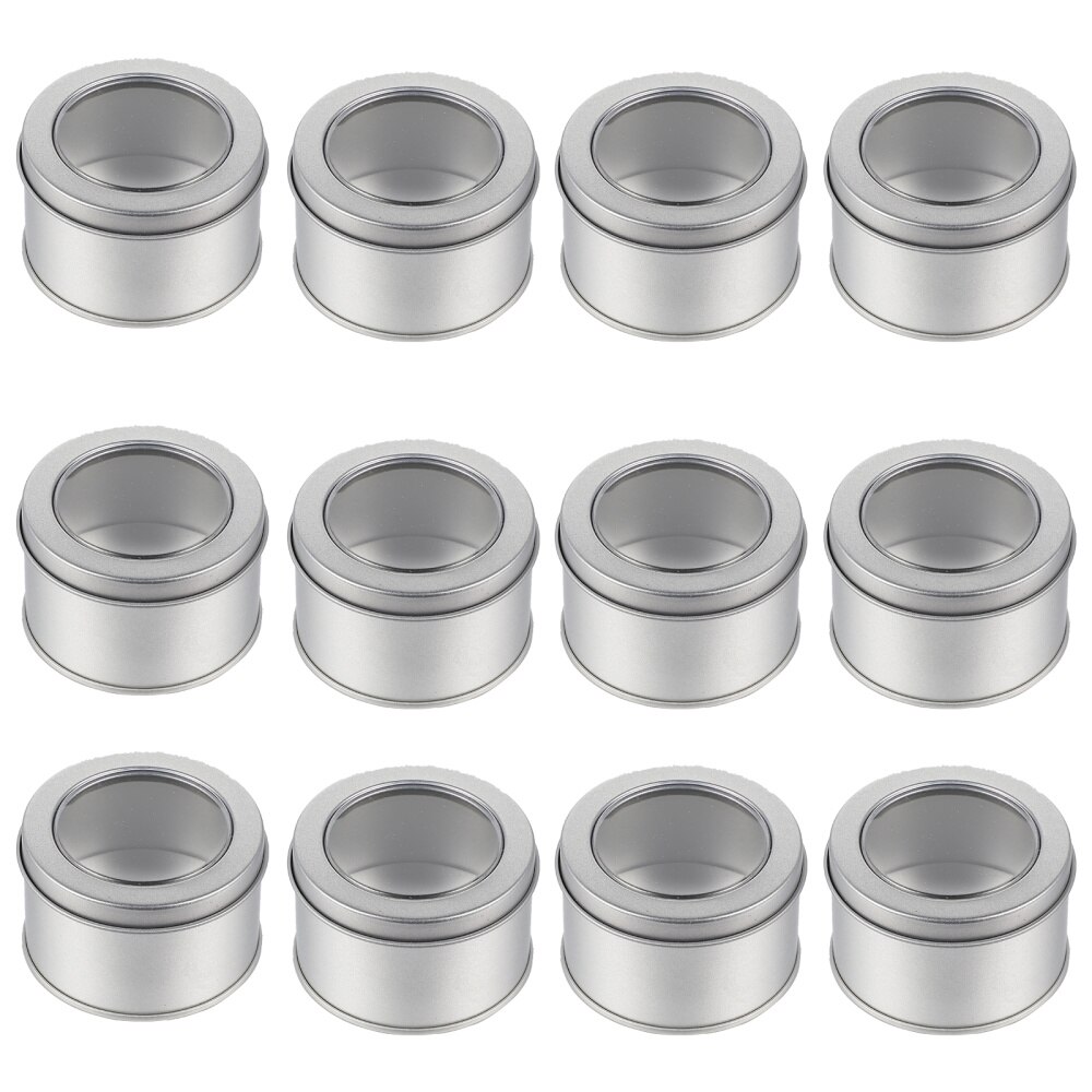 12 stuks snoep, thee, blikken opbergdoos voor diverse spullen (met venster): Default Title
