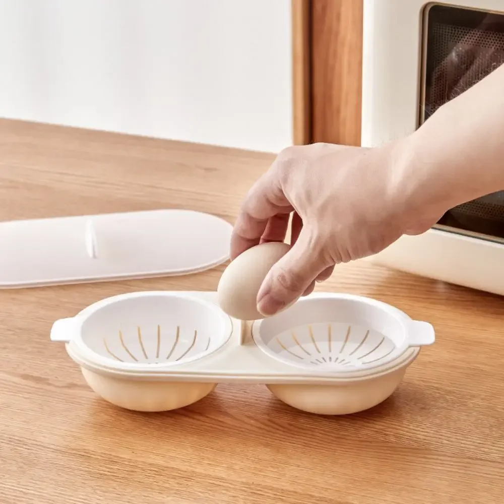 1 microwave egg boiler, double cup egg boiler, egg white separation kitchen small tool cooking tool
