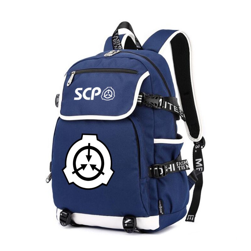 Special Containment Procedures Foundation SCP Backpack Unisex Laptop Shoulder Bags Teens Kids Travel Bags School Bag Bookbag: 1 Blue