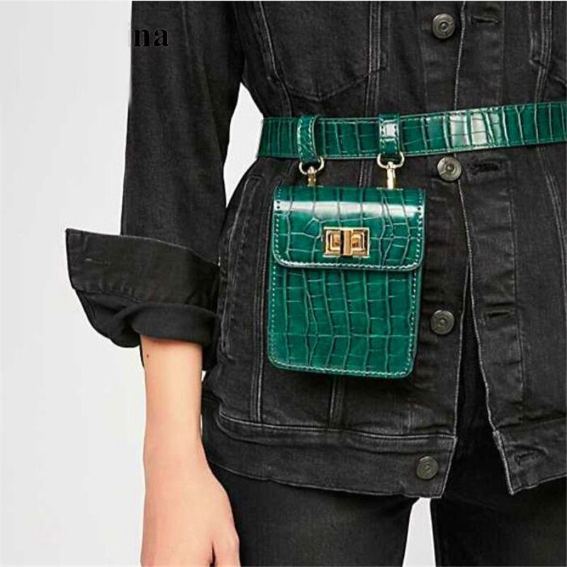 Mihaivina alligator fanny packs pour femmes ceinture en cuir taille pack mini sac à bandoulière dame ceinture sacs poitrine sac