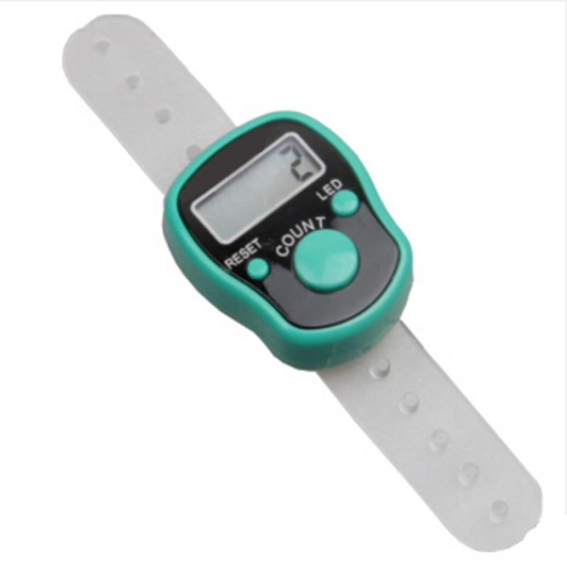 Digital Tally Finger Counter with Led, Colorful Tasbeeh Tasbih 5-Digits Counter Clickers with Led Light, Carry Ring,: green