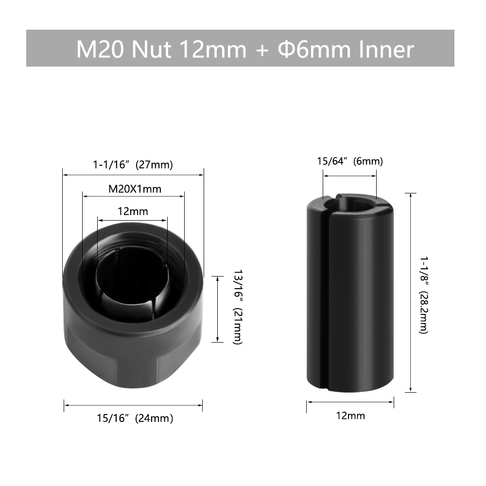 LAVIE Carving Machine Collet Trimming Machine Woodworking Accessories Adapter ER Clamp Nut -C NUT COLLET