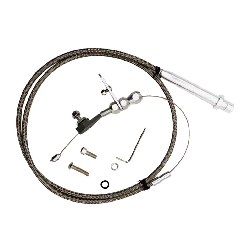 Stainless Steel Braided Throttle Cable Kickdown Line Wire Accessories Compatible with GM TH350 Transmission