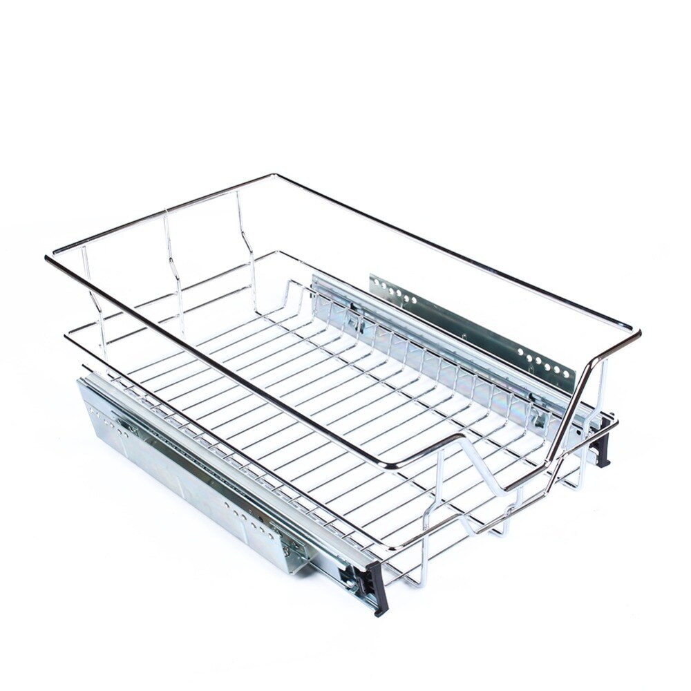 Kitchen Sliding Cabinet Organizer,Pull Out Chrome Wire Storage Basket Drawer Kitchen Cabinets