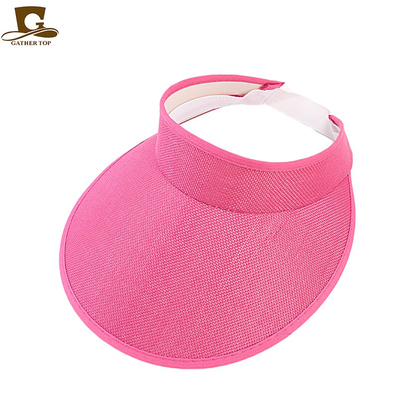 Women empty Top sun hat outdoor Summer Style hemp sports baseball cap Plastic Sun Visor Hat