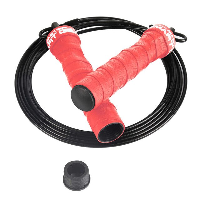 Vitesse réglable corde à sauter entraînement de force corde à sauter poignée antidérapante cordes à sauter gymnase meilleur pour la boxe MMA entraînement: RED