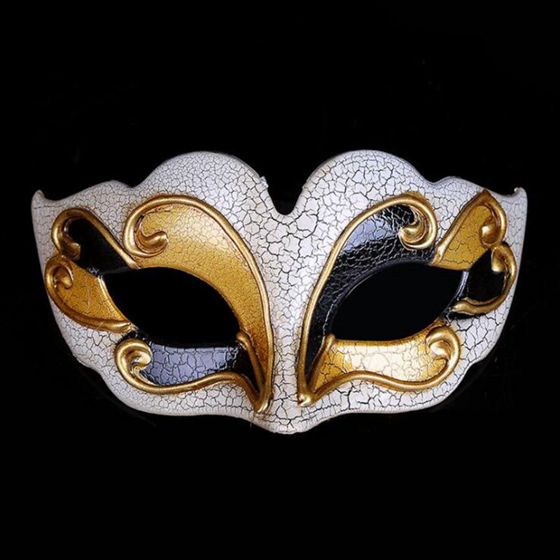 Gnhyll venetianske boldmasker øvre revne halv ansigt maskerade maske halloween temafest cosplay maske dans makeup rekvisitter cki 86: Sort