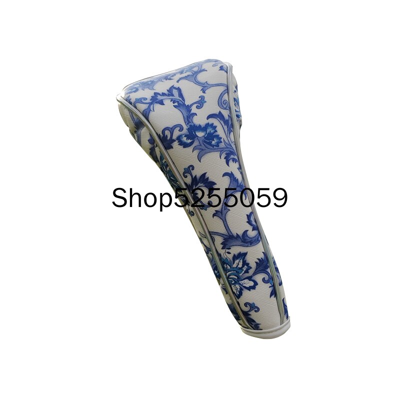 Blue and White Porcelain Golf Club Driver Fairway Wood Hybrid UT Putter Mallet Putter Headcover Sports Golf Club Equipment: Hybrid