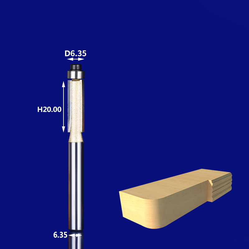 1 PCS, CNC houtbewerking router bit, Trimmen frees, hout, MDF, 2 fluiten rechte frees, trimmer graveren bit, multiplex: 6.35x6.35x20