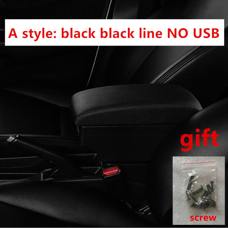 For VW Golf 7 armrest box USB Charging interface heighten central Store content box accessories parts: A black black line