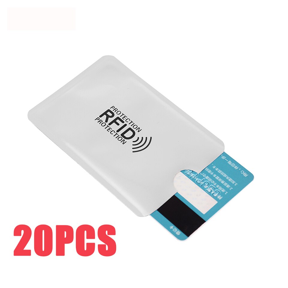 20 stücke RFID NFC Karte Anti entmagnetisieren Hülse Bank Karte Kreditkarte Schützen Anti-Scan Karte Hülse Anti- magnetische Aluminium
